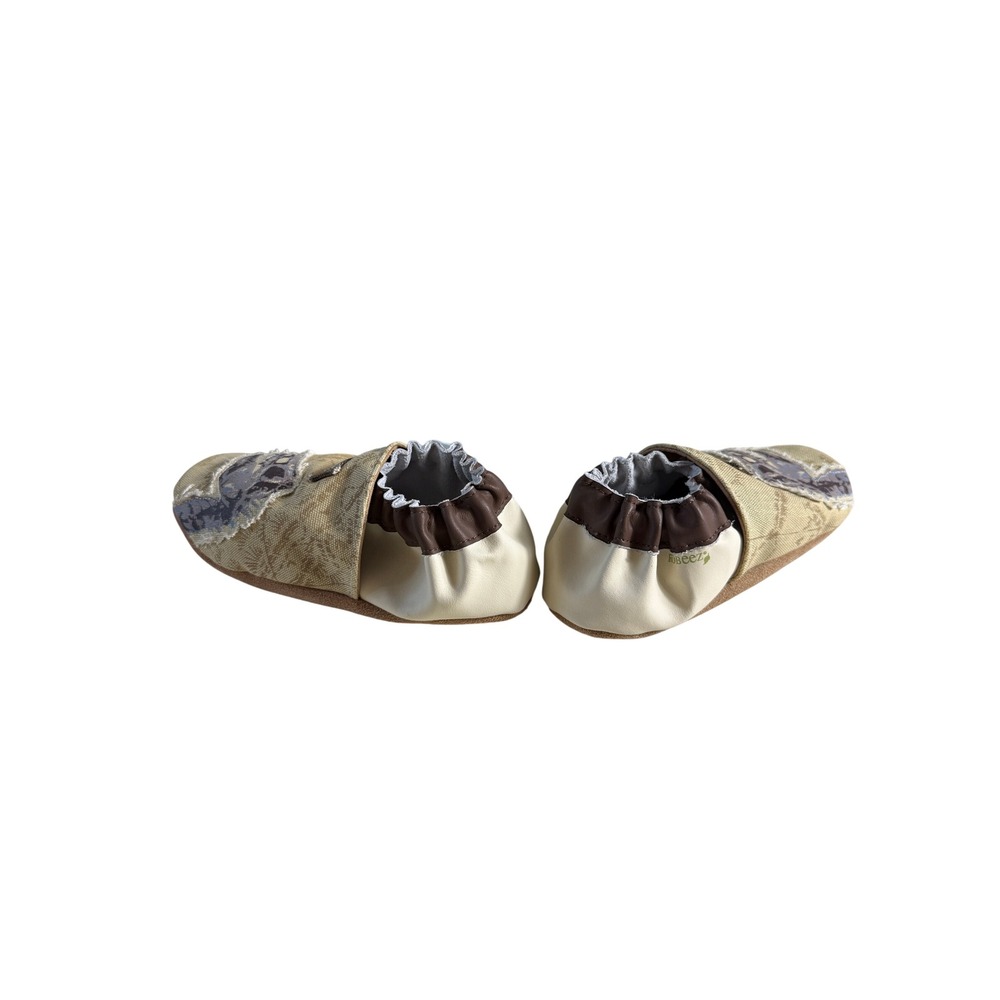 Robeez Boys Organic Dig Cream Dinosaur Soft Sole Shoes Toddler Size 3-4 Yr w/box - Picture 8 of 10